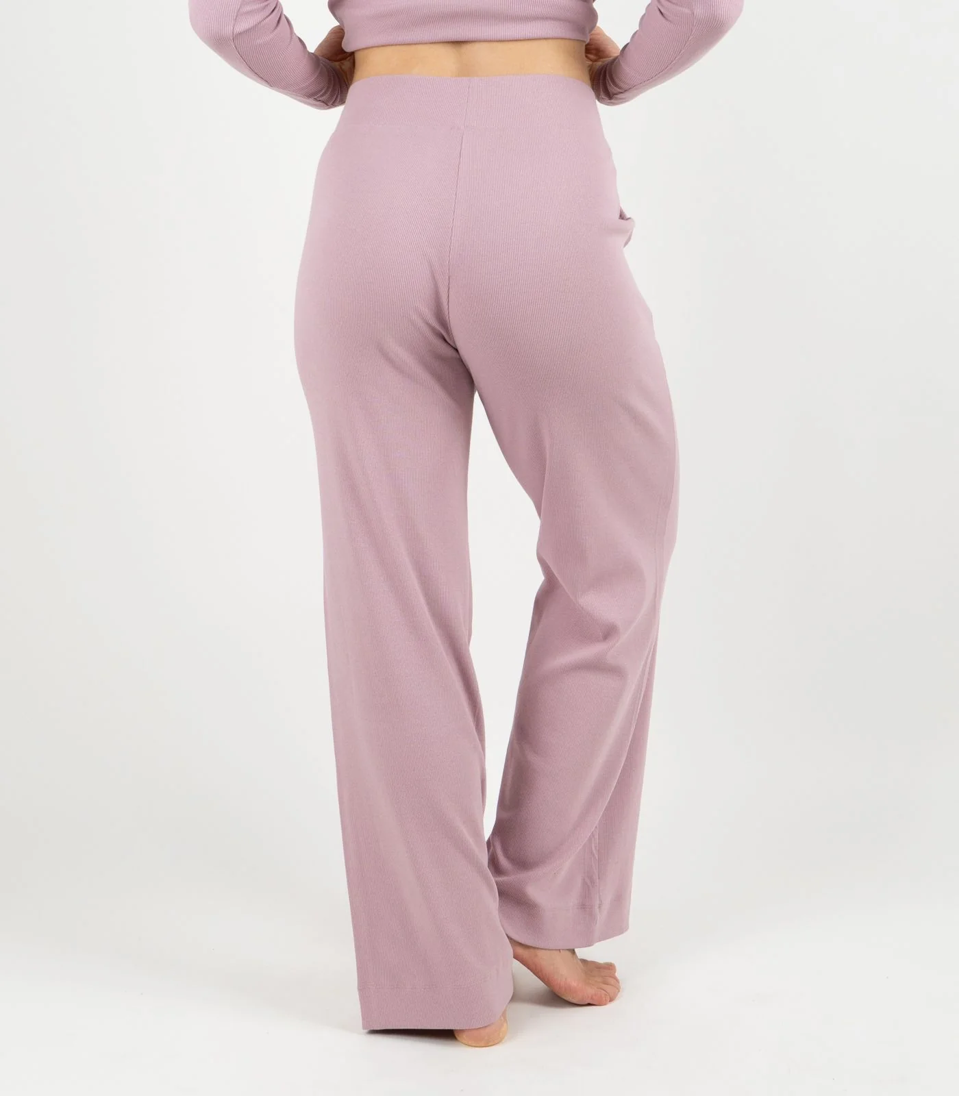 Organic Cotton Ribbed Wide Leg Lounge Pant - Image 30